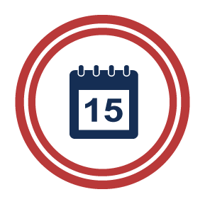 Calendar icon within two red circles